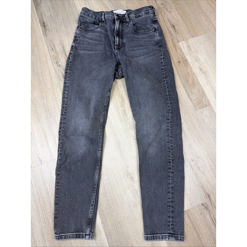 Everlane High Rise Ankle Jeans‎ Black Size 28 Slim Straight Stretch Denim